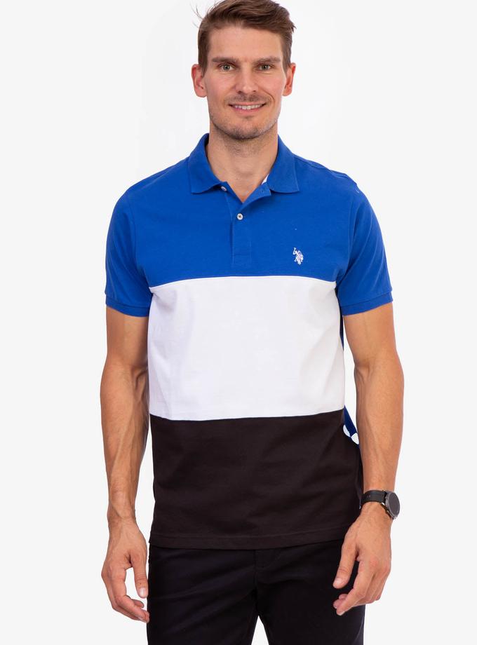 USPA TRI COLORBLOCK JERSEY POLO SHIRT For Sale