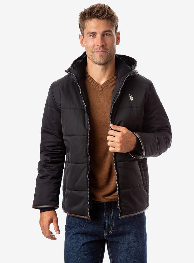 USPA TRIM HOODED PUFFER JACKET Best Seller