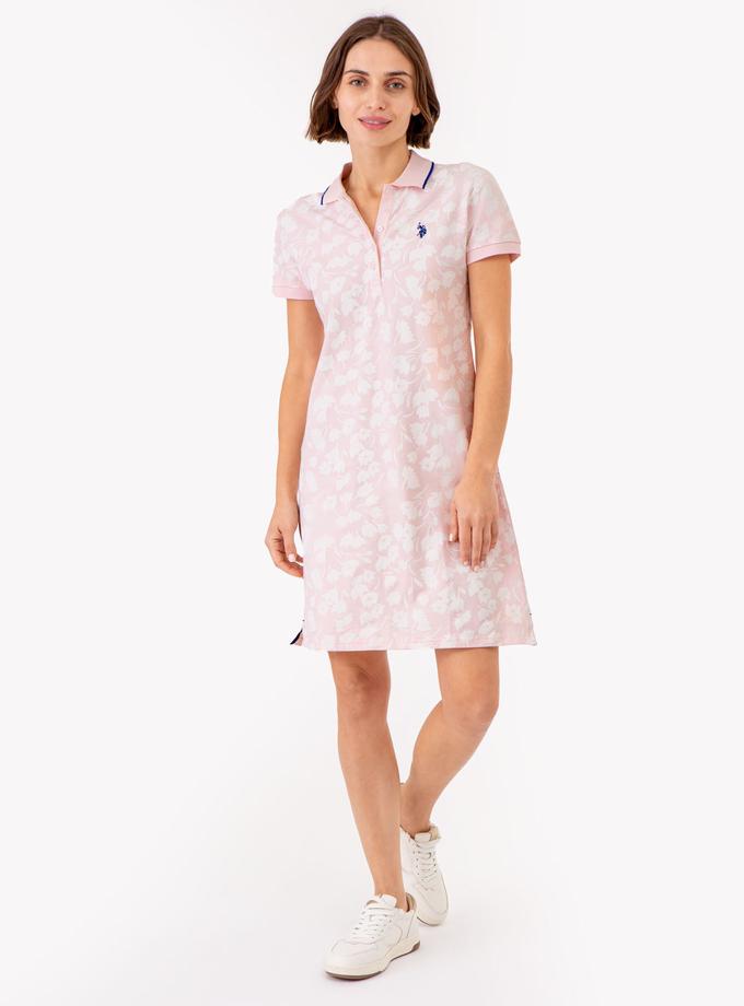 USPA TULIP PRINT TIPPED POLO DRESS Best Price