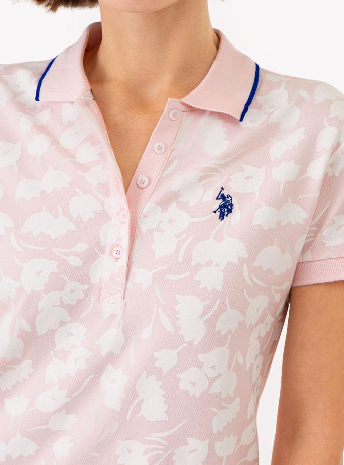 USPA TULIP PRINT TIPPED POLO DRESS Best Price