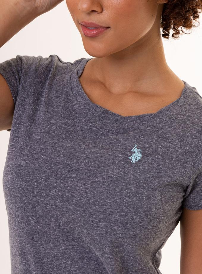 USPA TWIST NECK SNOW YARN T-SHIRT On Sale