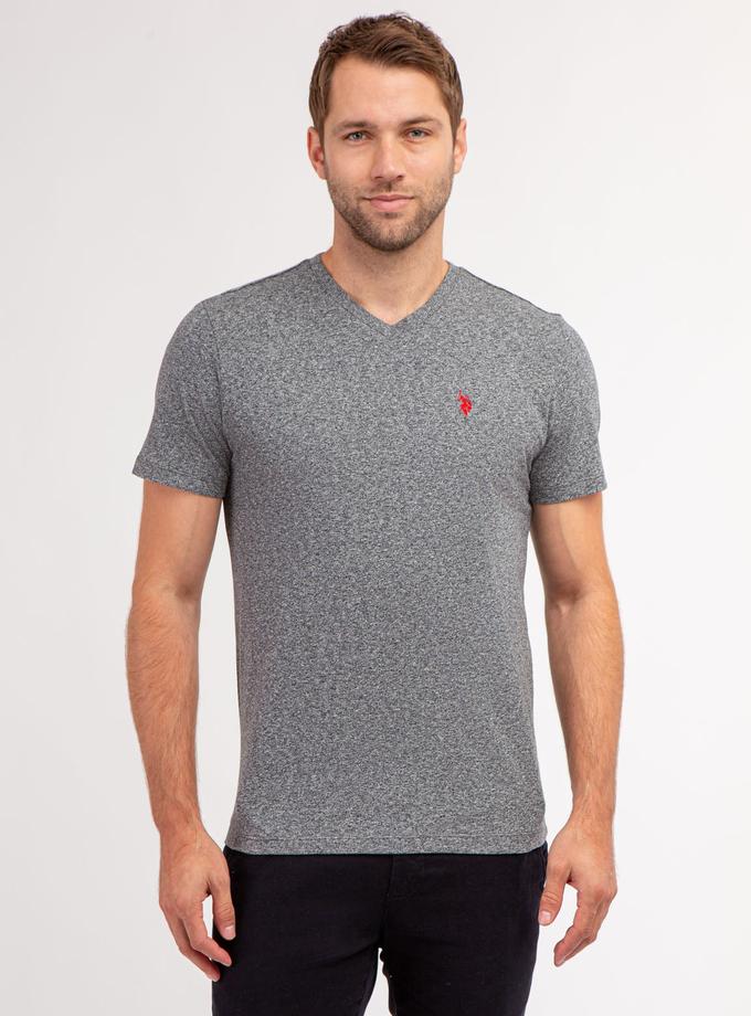 USPA TWISTED YARN V-NECK T-SHIRT For Sale