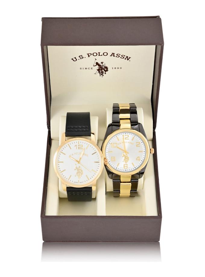 USPA TWO MENS BRACELET AND STRAP WATCH SET Same Day Delivery