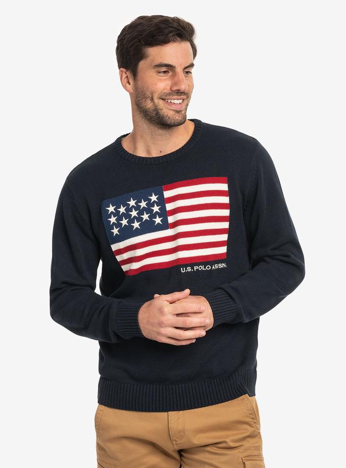 USPA U.S. POLO ASSN. FLAG CREW NECK SWEATER High Quality