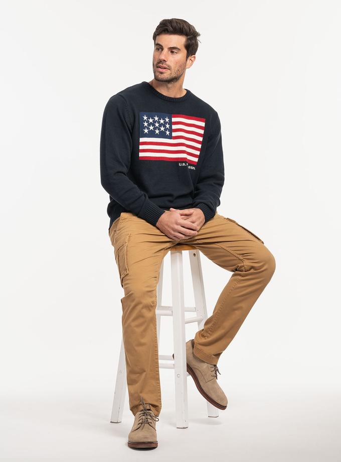 USPA U.S. POLO ASSN. FLAG CREW NECK SWEATER High Quality