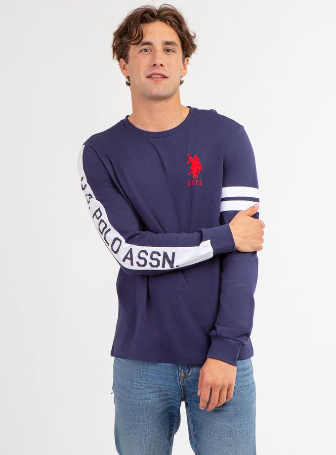 USPA U.S. POLO ASSN. PIECED LONG SLEEVE T-SHIRT For Sale