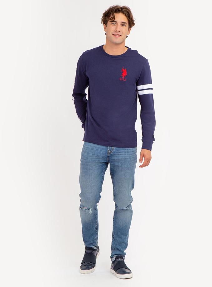 USPA U.S. POLO ASSN. PIECED LONG SLEEVE T-SHIRT For Sale