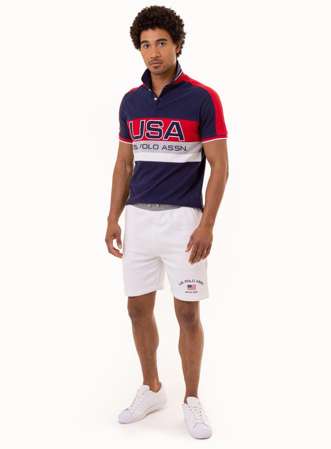 USPA USA COLORBLOCK GRAPHIC PIQUE POLO SHIRT Same Day Delivery