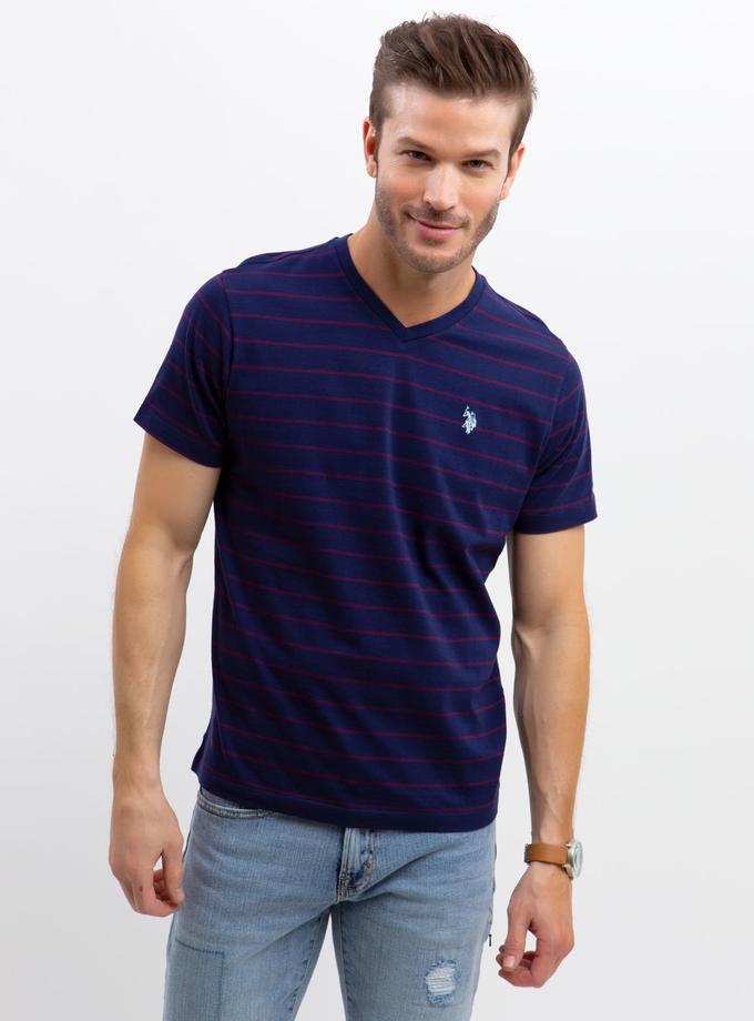 USPA V-NECK STRIPED TEE High Quality