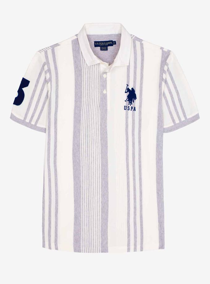 USPA VERTICAL RETRO STRIPE POLO SHIRT Free shipping