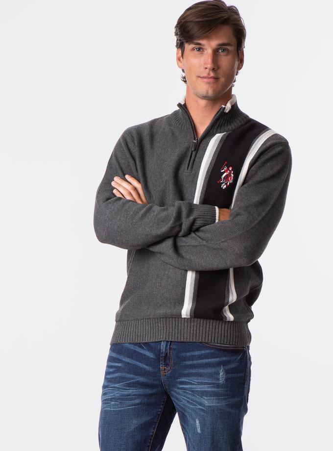 USPA VERTICAL STRIPE 1/4 ZIP SWEATER Best Seller