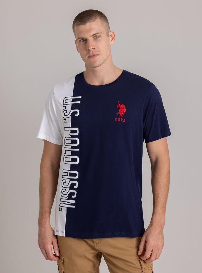 USPA VERTICAL U.S. POLO ASSN. GRAPHIC COLORBLOCK T-SHIR Same Day Delivery