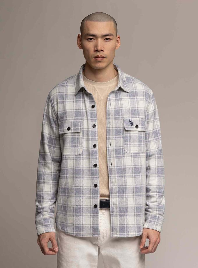 USPA WHITE LABEL PLAID JACQUARD FULL PLACKET SHIRT Best Buy