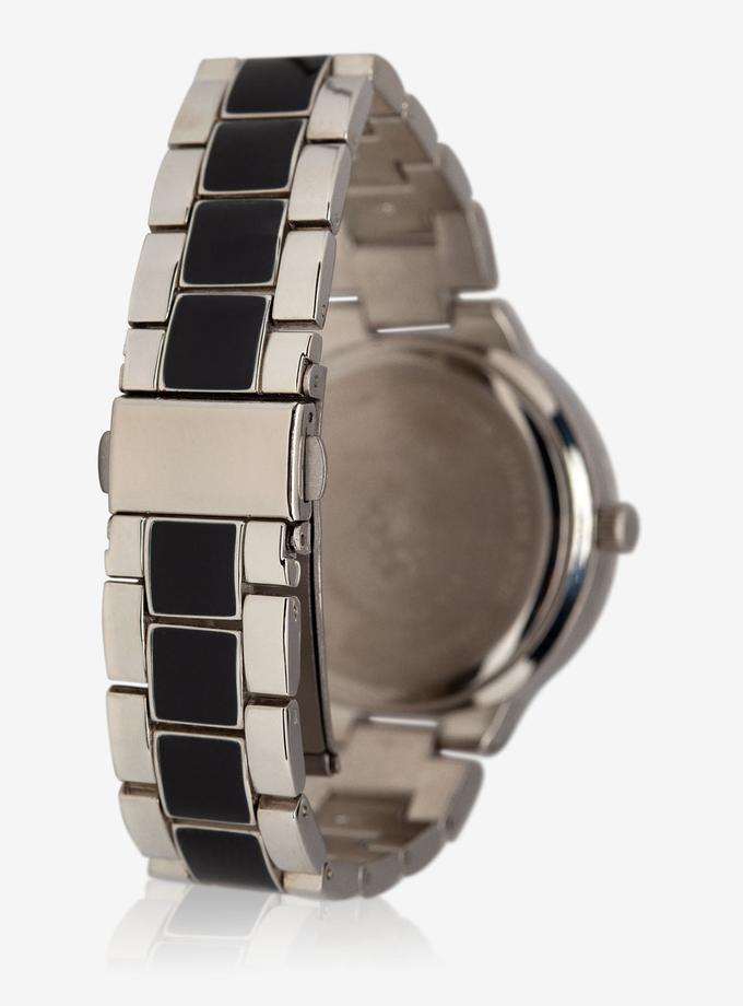 USPA WOMEN'S BLACK & SILVER TONE WATCH On Sale