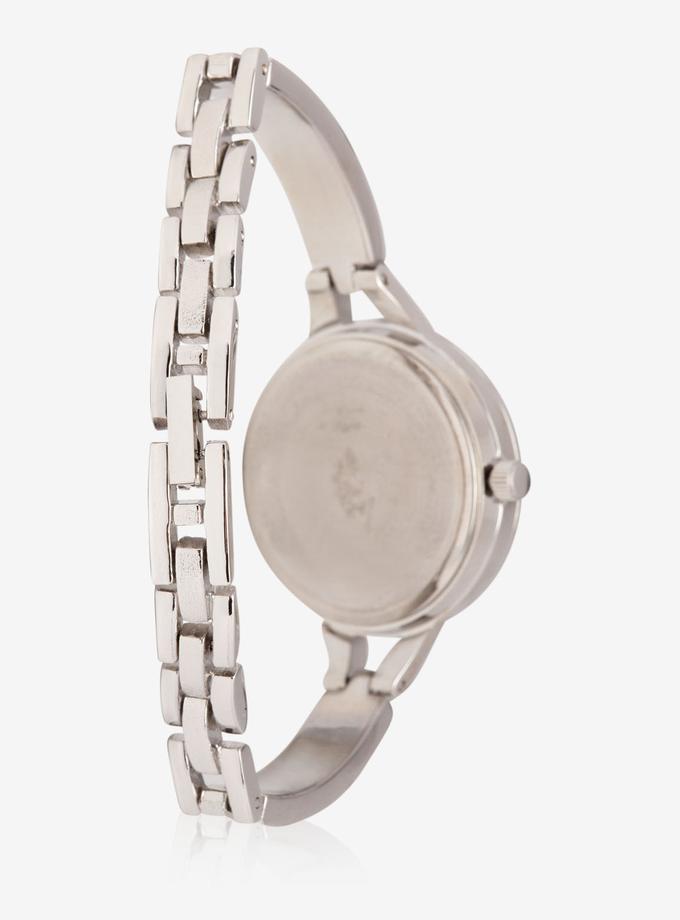 USPA WOMEN'S SILVER & RHINESTONE STUDDED WATCH Free shipping