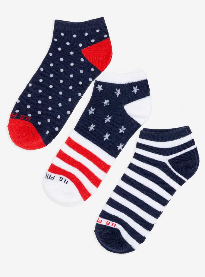 USPA WOMENS 3PK STARS AND STRIPES LOW CUT SOCKS On Sale