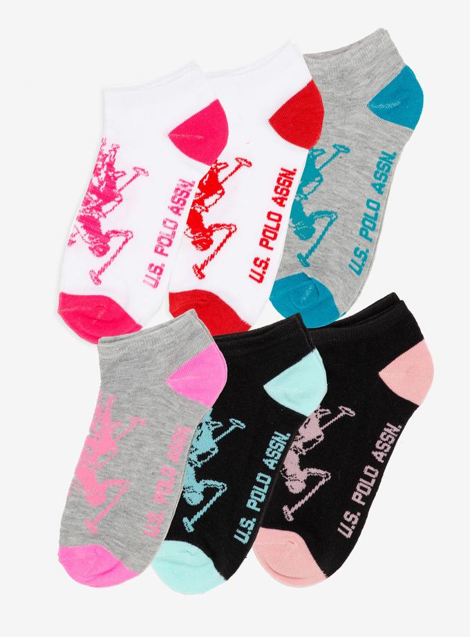 USPA WOMENS 6PK ASSORTED BIG DHM LOW CUT SOCKS High Quality