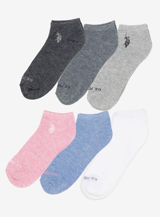 USPA WOMENS 6PK ASSORTED SOLID LOW CUT SOCKS High Quality