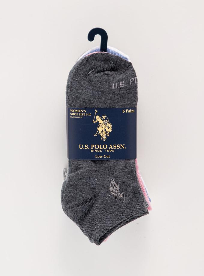 USPA WOMENS 6PK ASSORTED SOLID LOW CUT SOCKS High Quality