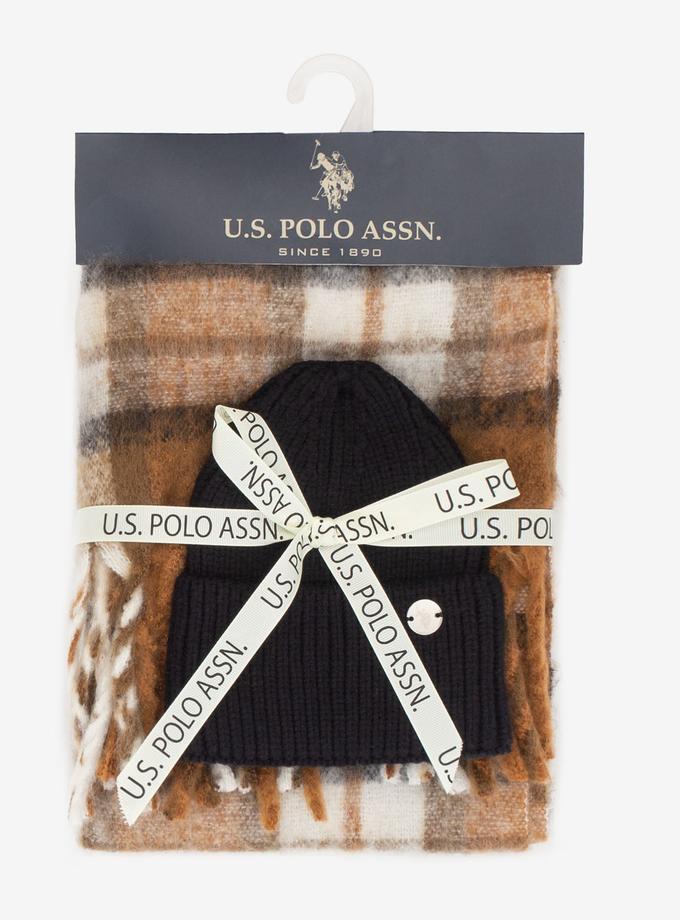 USPA WOMENS BEANIE AND PLAID SCARF SET Best Price