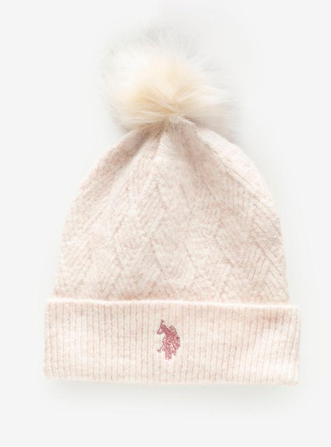 USPA WOMENS POM POM MARLED BEANIE High Quality