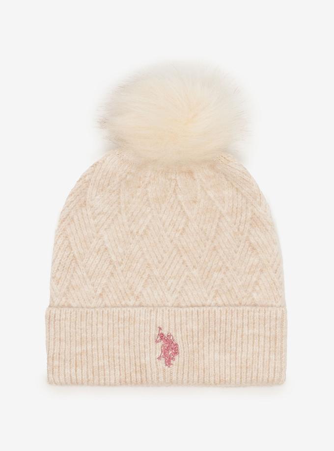 USPA WOMENS POM POM MARLED BEANIE New Arrival