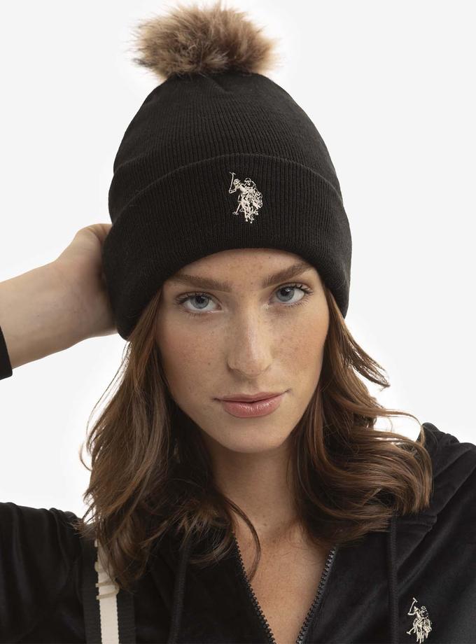 USPA WOMENS POM POM SOLID BEANIE On Sale