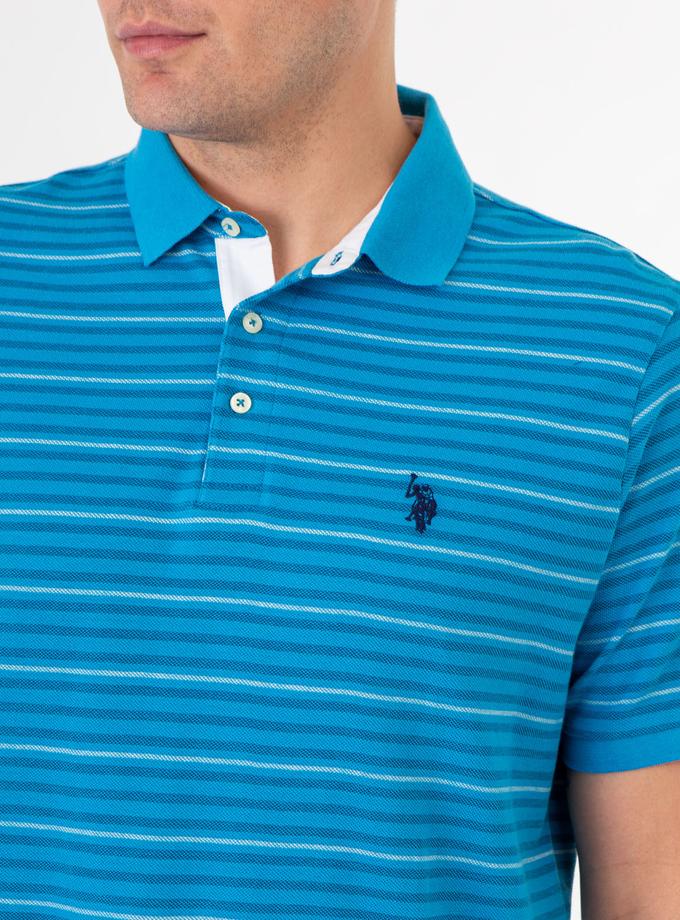 USPA YARN DYE BIRDSEYE STRIPE PIQUE POLO SHIRT For Sale