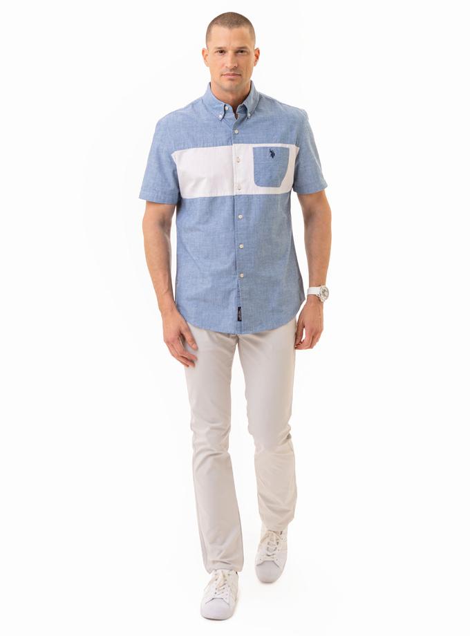 USPA YARN DYE CANVAS WOVEN SHIRT WITH POCKET Best Buy