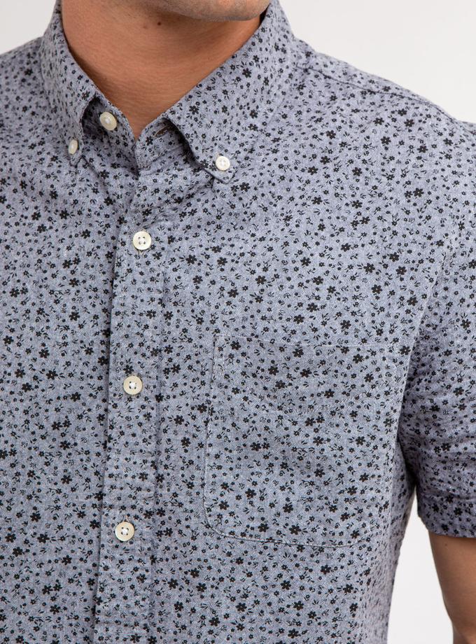 USPA YARN DYE DISCHARGED PRINT SHORT SLEEVE SHIRT High Quality