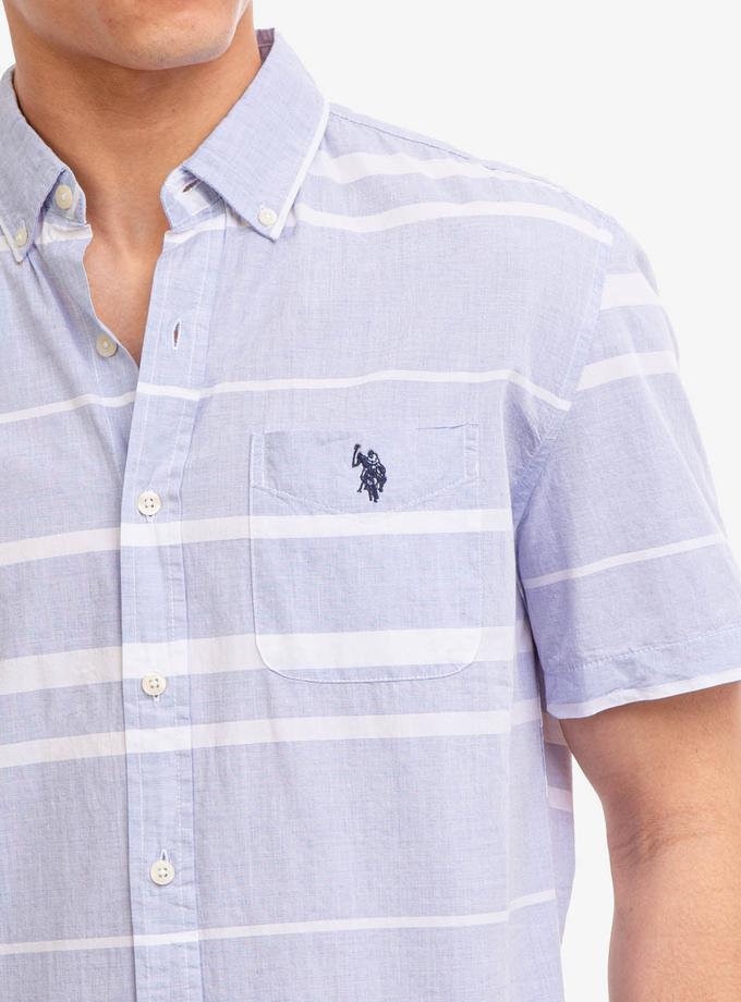 USPA YARN DYE HORIZONTAL STRIPE SHIRT Free shipping