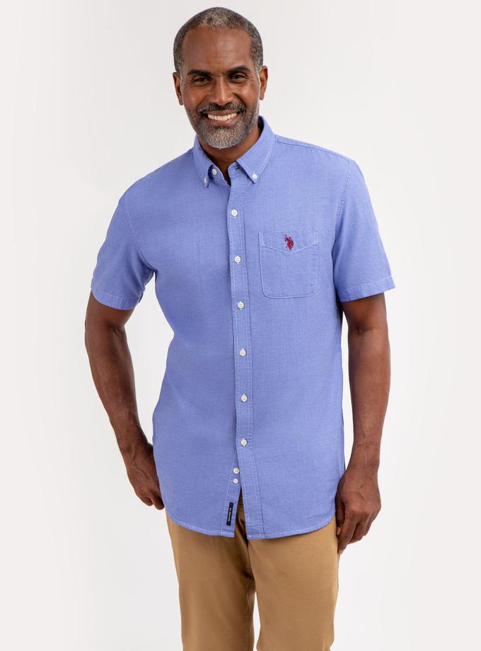 USPA YARN DYE SQUARE WEAVE SHORT SLEEVE SHIRT On Sale