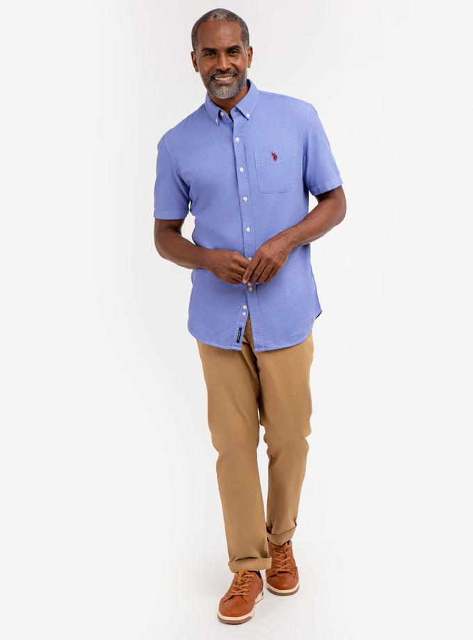 USPA YARN DYE SQUARE WEAVE SHORT SLEEVE SHIRT On Sale