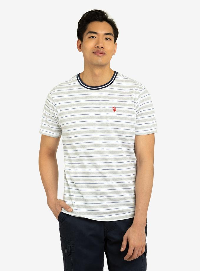 USPA YARN DYE STRIPE JERSEY CREW NECK T-SHIRT Free shipping