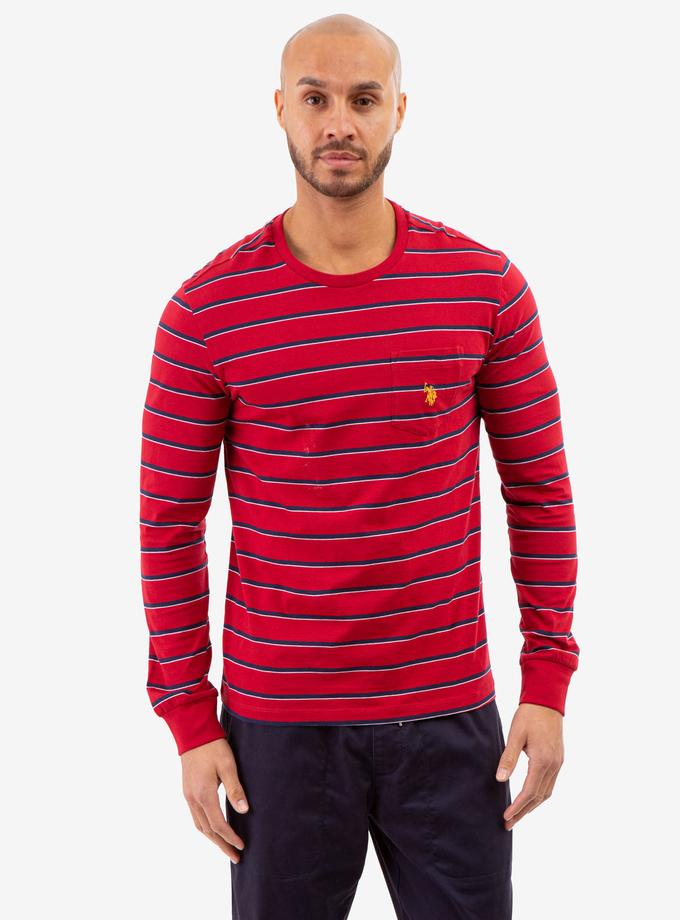 USPA YARN DYE STRIPE JERSEY LONG SLEEVE T-SHIRT Same Day Delivery