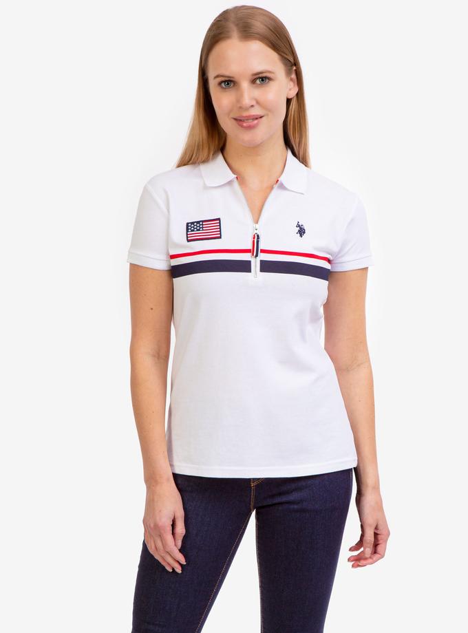 USPA ZIP PLACKET FLAG POLO SHIRT On Sale