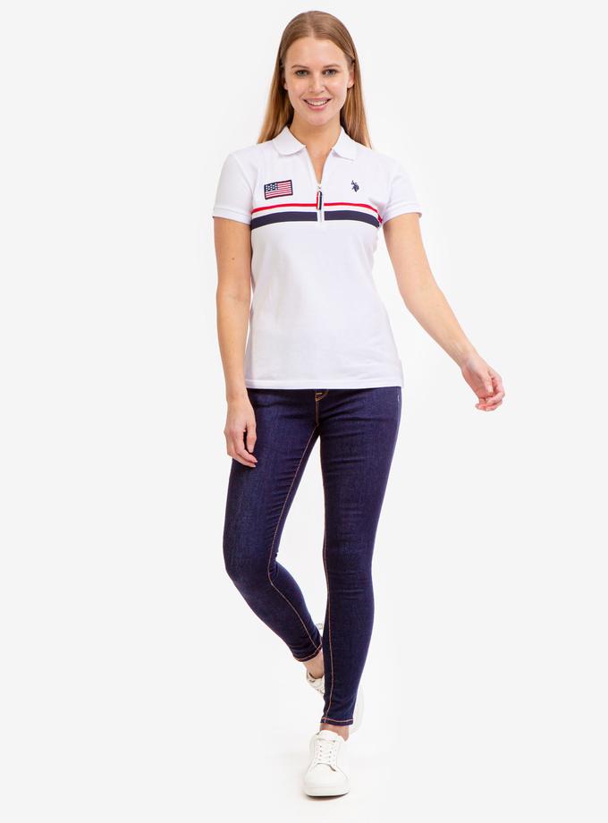 USPA ZIP PLACKET FLAG POLO SHIRT On Sale