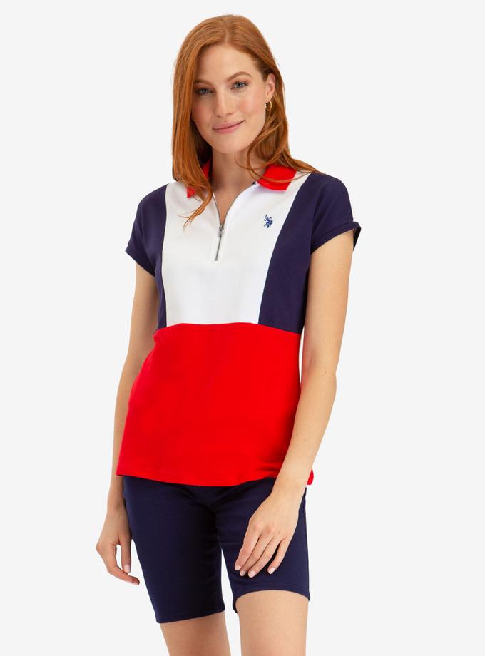 USPA ZIP UP COLORBLOCK POLO SHIRT Best Seller