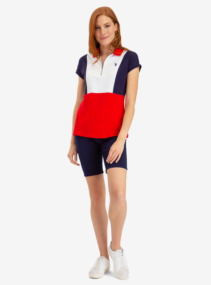 USPA ZIP UP COLORBLOCK POLO SHIRT Best Seller